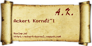 Ackert Kornél névjegykártya