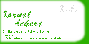 kornel ackert business card